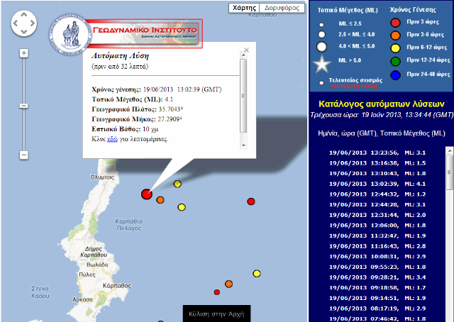 Σεισμός 4,1 ρίχτερ στην Κάρπαθο - Media