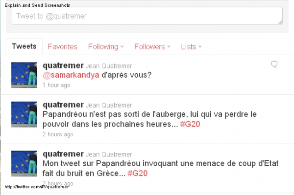 «Ο Παπανδρέου θα χάσει την εξουσία» twittαρει ο Ζαν Κατρεμέρ - Media