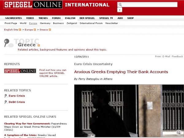 Spiegel: Πολλοί Έλληνες στραγγίζουν τους αποταμιευτικούς λογαριασμούς τους - Media
