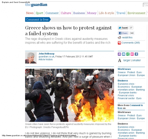 Guardian:H Ελλάδα μας δείχνει πως να διαμαρτυρόμαστε - Media