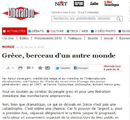 Liberation: "Ο Έλληνας αν και χτυπημένος μέχρι θανάτου, πάντα σηκώνεται"!    - Media