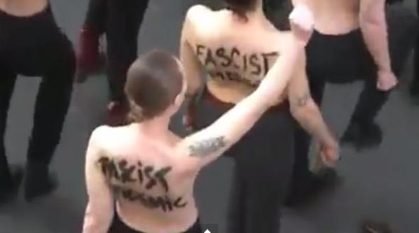 Οι Femen διαδήλωσαν κατά του φασισμού (Video) - Media