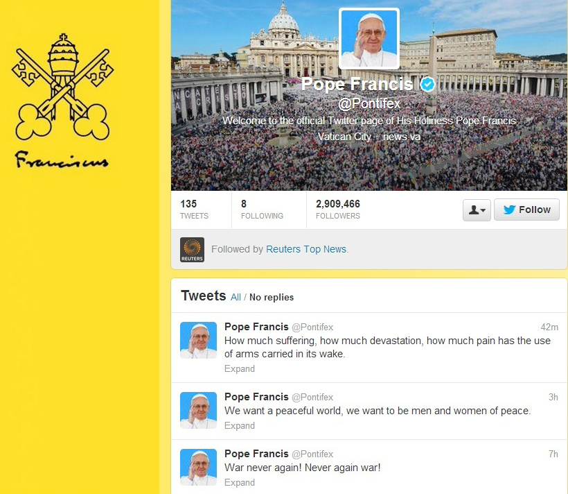 Πάπας: Ποτέ πια πόλεμος! - Media