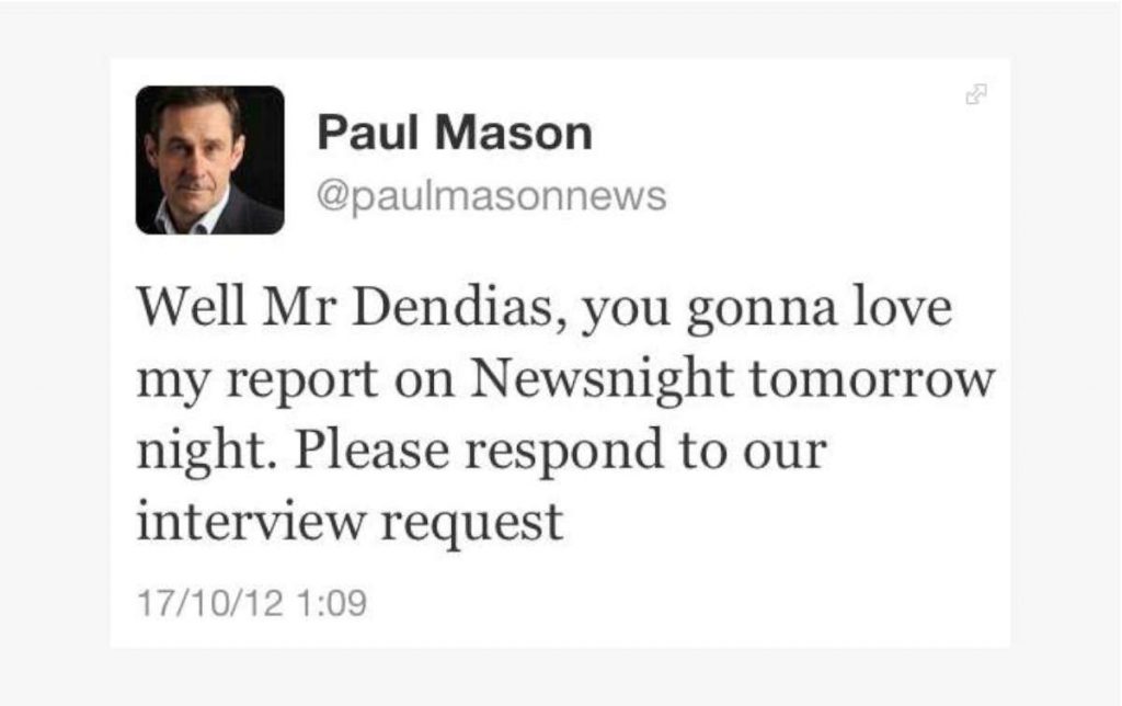 Βολές κατά Δένδια από το BBC - Media