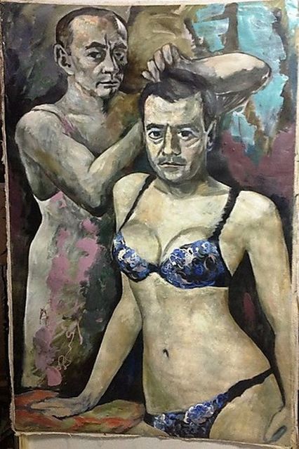 Κατασχέθηκε πίνακας που δείχνει Πούτιν-Μεντβέντεφ με γυναικεία εσώρουχα - Media