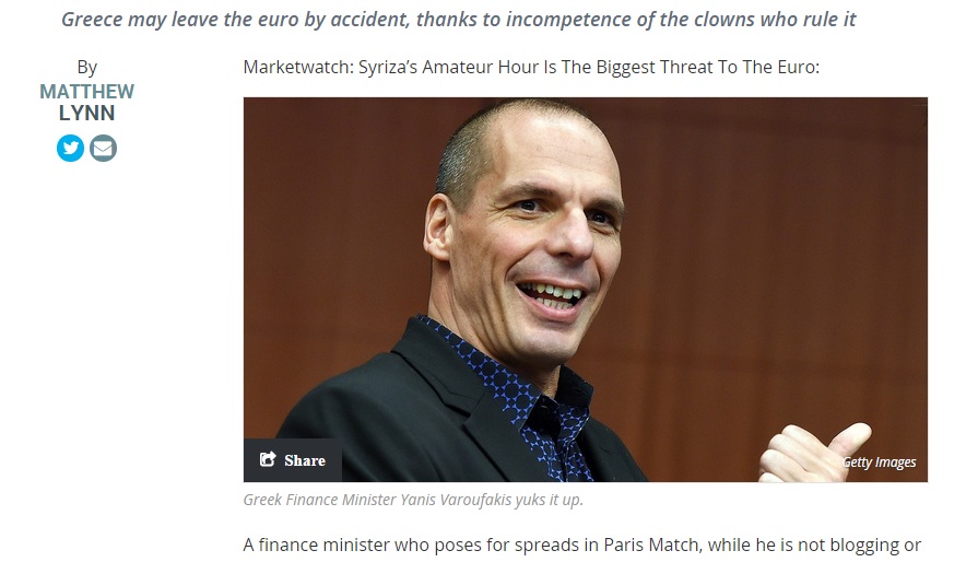 Market Watch: Η Ευρώπη είναι διαρκώς σε κίνδυνο εξαιτίας των ερασιτεχνισμών της ελληνικής κυβέρνησης - Media