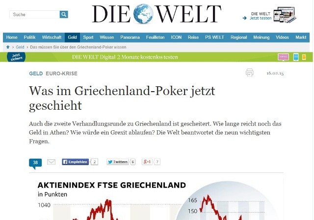 Die Welt προς τουρίστες: Περιμένετε το Μάρτιο για να κλείσετε διακοπές στην Ελλάδα σε δραχμές - Media