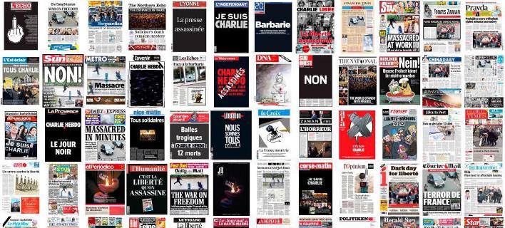 Πενθεί η ελευθεροτυπία - Συγκλονιστικά πρωτοσέλιδα στη μνήμη των θυμάτων του Charlie Hebdo (Photos) - Media
