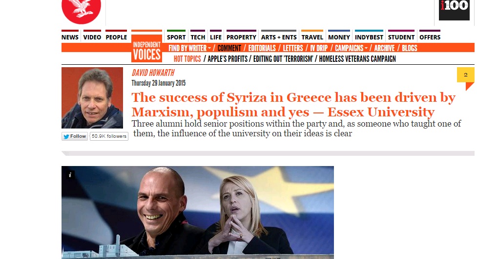 Independent: Το Έσσεξ, ο Βαρουφάκης και η Δούρου – Πως επηρέασαν τη φυσιογνωμία του ΣΥΡΙΖΑ - Media