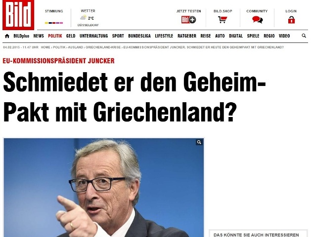 Bild: «Μυστική συμφωνία Γιούνκερ με την Ελλάδα;» - Media
