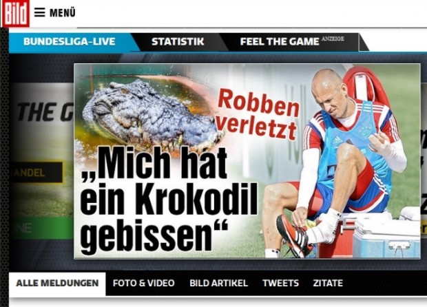 Bild: Κροκόδειλος δάγκωσε τον Ρόμπεν της Μπάγερν! (Photos) - Media
