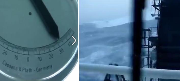 Πλοίο δίνει μάχη με την άγρια θάλασσα (Video) - Media