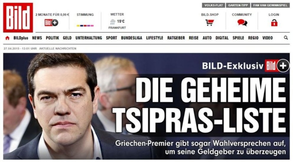 Bild: Αυτή είναι η «μυστική λίστα» του Τσίπρα - Media