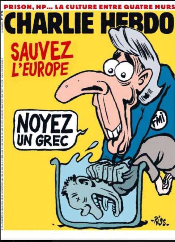 Charlie Hebdo: Σώστε την Ευρώπη - Πνίξτε έναν Έλληνα - Media