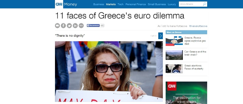 CNN: Τα 11 πρόσωπα της Ελλάδας- Οι έλληνες ανησυχούν για το ευρώ, μα πάνω από όλα ανησυχούν για την αξιοπρέπεια τους - Media