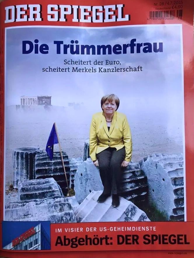 Δραματικό πρωτοσέλιδο του Der Spiegel: Η Μέρκελ στα ερείπια του Παρθενώνα - Media
