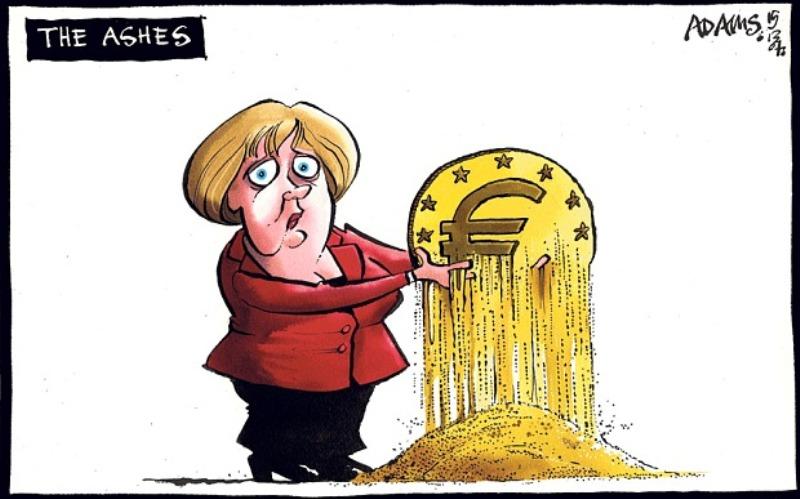 Σκίτσο Telegraph: Το ευρώ διαλύεται στα χέρια της Μέρκελ (Photo) - Media