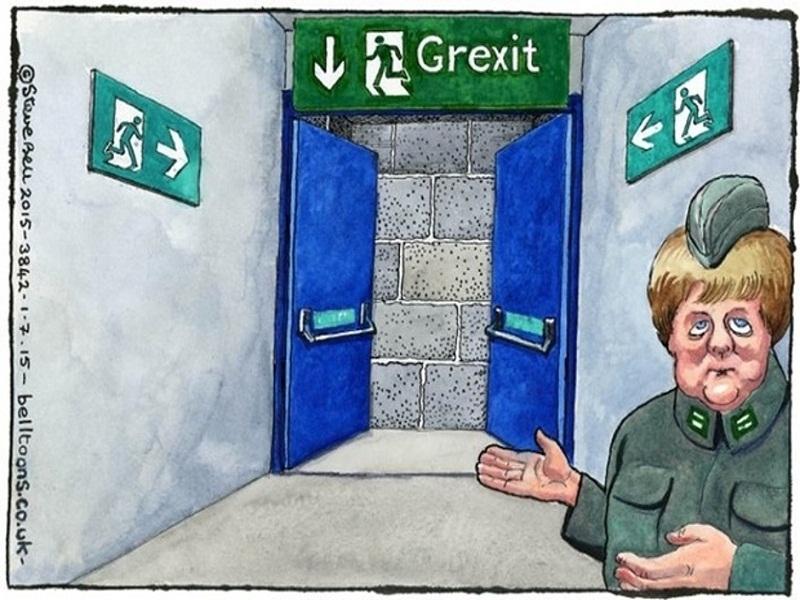 Νέο σκίτσο του Guardian: Η Μέρκελ ντυμένη στα χακί δείχνει την ... έξοδο στην Ελλάδα (Photo) - Media