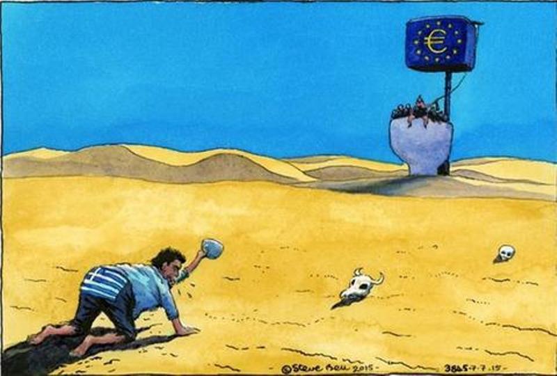 Νέο σκίτσο του Guardian: Η Ελλάδα στην έρημο παρακαλάει την Ευρώπη για νερό (Photo) - Media