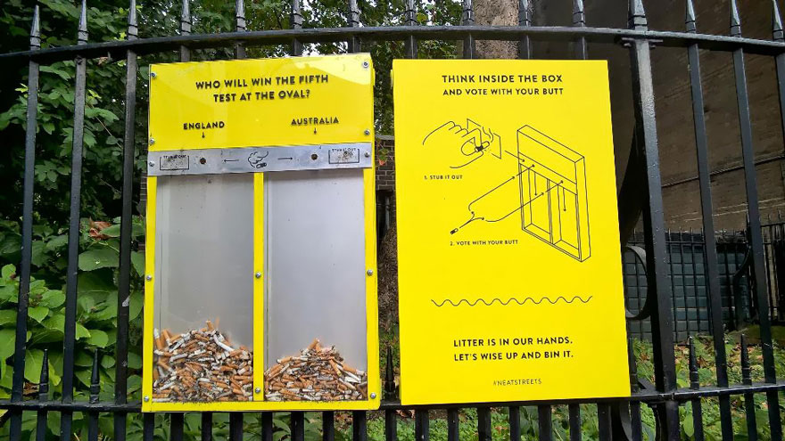 «Έξυπνα» δημοψηφίσματα στο Λονδίνο με τσίχλες και γόπες τσιγάρων (Photos) - Media