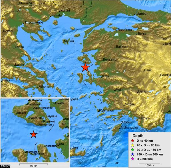 Ισχυρός σεισμός στη Μυτιλήνη - Media