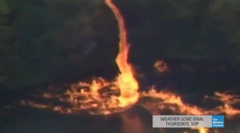 Μεγάλος ανεμοστρόβιλος από... φωτιά πάνω σε λίμνη στις ΗΠΑ! (Video) - Media