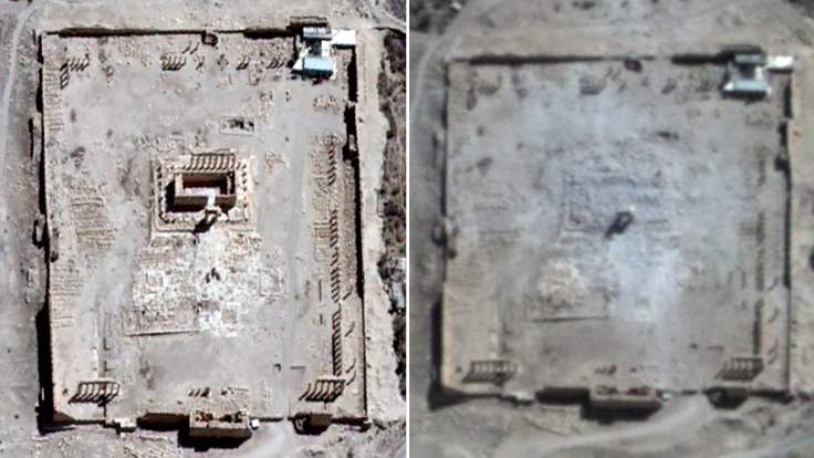 Συρία: Φωτογραφίες από δορυφόρο επιβεβαιώνουν την καταστροφή του ναού του Βήλου στην Παλμύρα (Photos) - Media