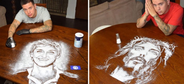 «Ζωγραφίζει» με... αλάτι και τρελαίνει το διαδίκτυο! (Photos/Video) - Media