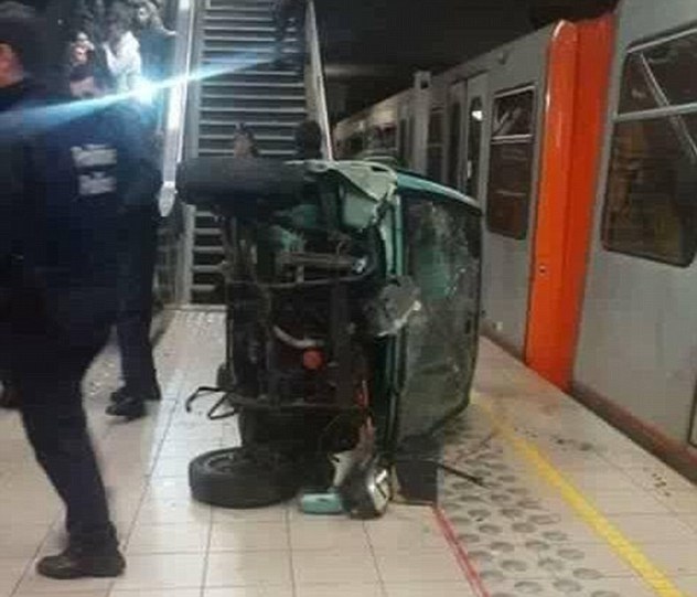 Πέταξαν αυτοκίνητο σε πλατφόρμα του μετρό (Video) - Media