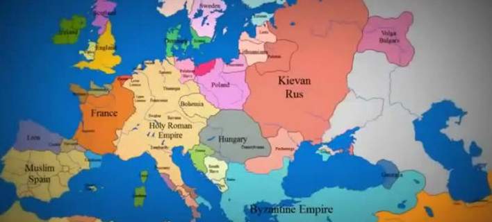 Οι αλλαγές των συνόρων στην Ευρώπη την τελευταία χιλιετία μέσα σε 3 λεπτά (Video) - Media