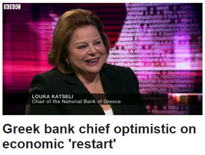 Κατσέλη στο BBC: Αισιοδοξία για επανεκκίνηση της ελληνικής οικονομίας το 2016 - Media