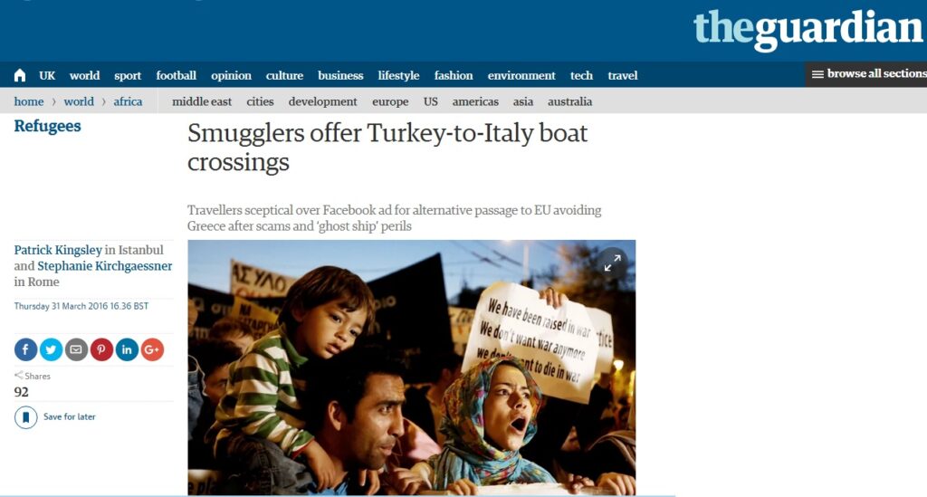 Guardian: Μέσω Facebook οι διακινητές διαφημίζουν πέρασμα στην Ιταλία - 4.000$ η ταρίφα - Media