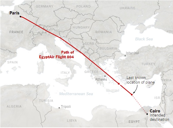 Πτήση MS804: Οι δορυφορικές εικόνες αποκλείουν την έκρηξη - Όλα τα ενδεχόμενα ανοιχτά λένε αξιωματούχοι των ΗΠΑ - Media