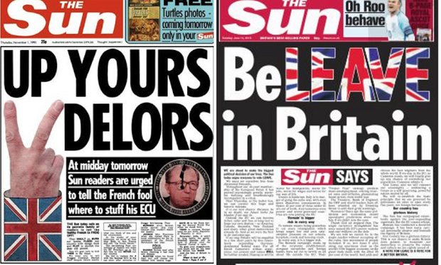 Η Sun καλεί τους Βρετανούς να ψηφίσουν υπέρ του Brexit - Media