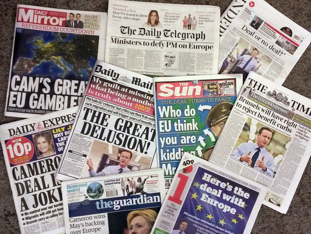 Οι εφημερίδες παίρνουν θέση για το βρετανικό δημοψήφισμα - Media