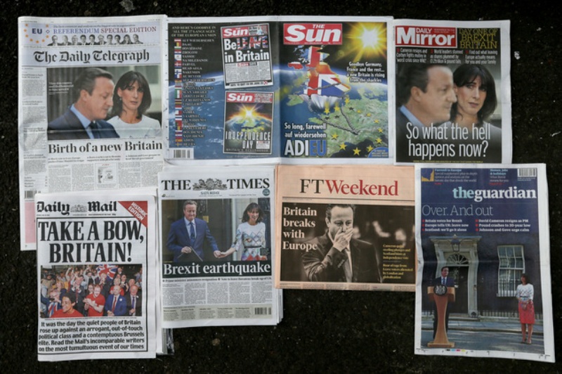 Ο Βρετανικός τύπος αποκαλύπτει ποιοι ψήφισαν Brexit και ποιοι Bremain – Διχασμένα Τα πρωτοσέλιδα  - Media