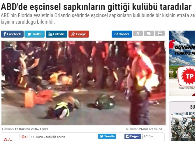 Προκαλεί εφημερίδα στην Τουρκία: 50 ανώμαλοι σκοτώθηκαν στις ΗΠΑ(Photos) - Media