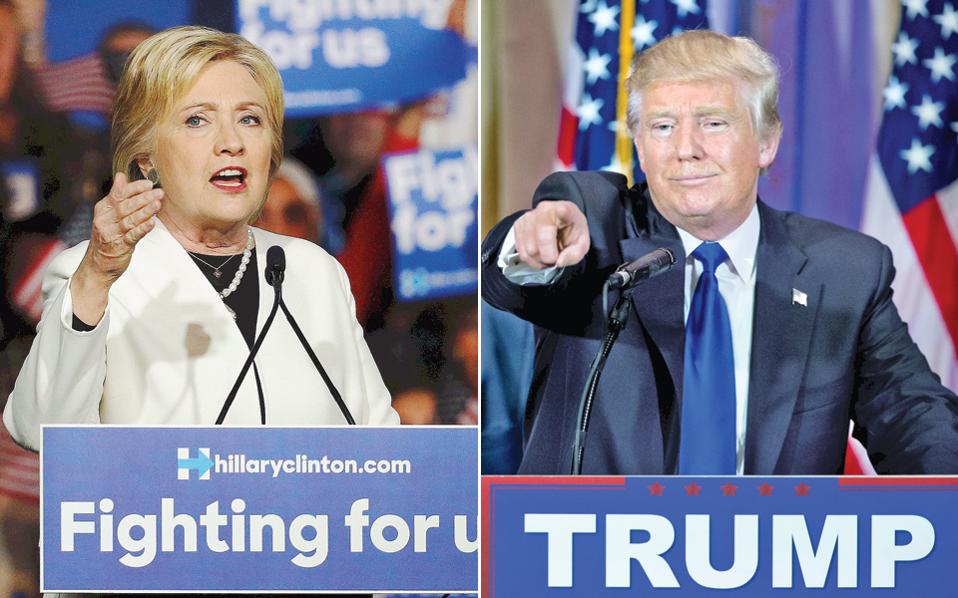 Κλείνει η ψαλίδα Χίλαρι - Τραμπ - Για πρώτη φορά το προβάδισμα Κλίντον έπεσε σε μονοψήφιο αριθμό - Media