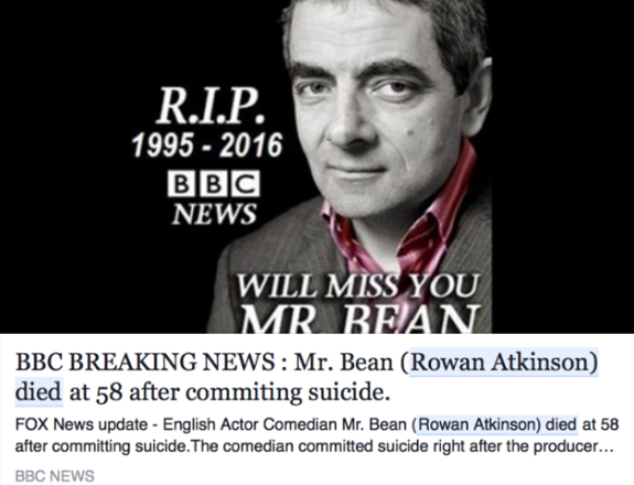 Το ίντερνετ «σκότωσε» τον Mr. Bean - Media