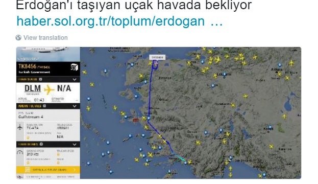 Η πτήση του Ερντογάν για Κωνσταντινούπολη (Photo) - Media