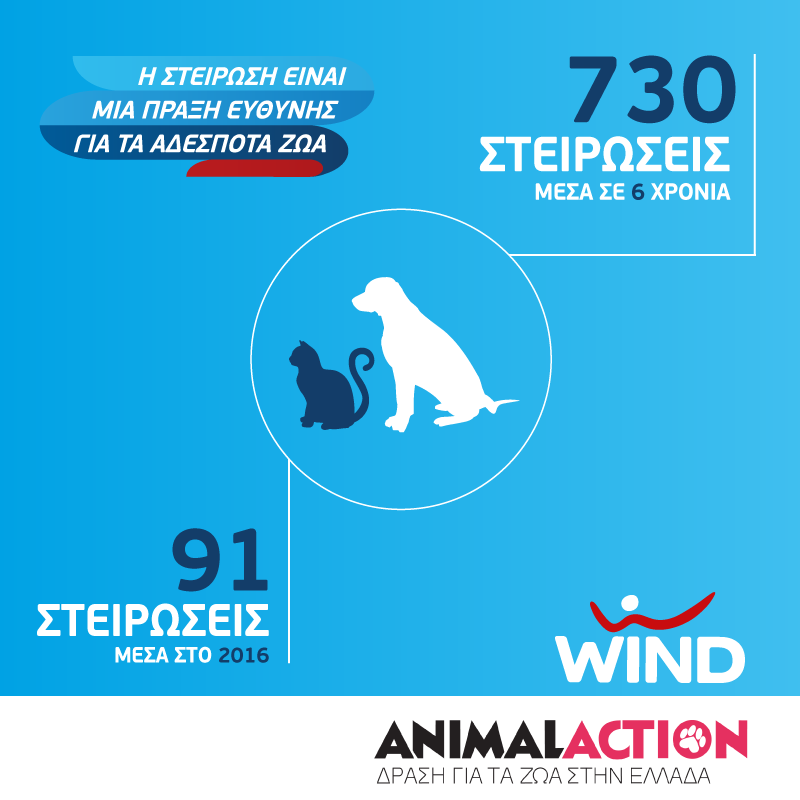 WIND & Animal Action/GAWF: 6 χρόνια συνεργασίας για τη φροντίδα αδέσποτων ζώων - Media