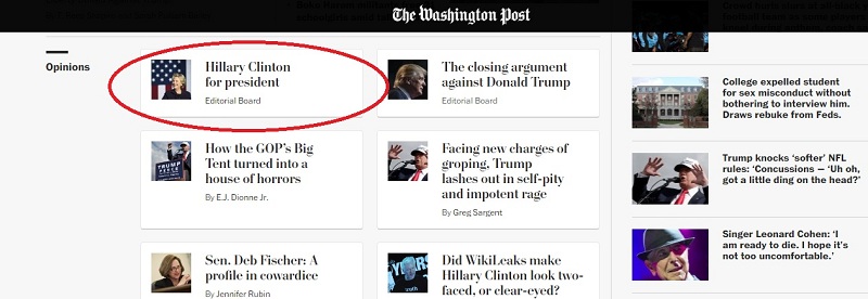 Μετά τους New York Times και η Washington Post, δηλώνει επίσημα ότι στηρίζει Χίλαρι  - Media