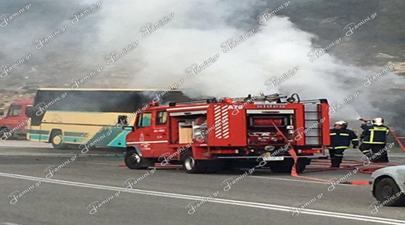 Πυρκαγιά σε λεωφορείο του ΚΤΕΛ Καβάλας - Σοκ για 48 μαθητές που κινδύνευσαν - Media