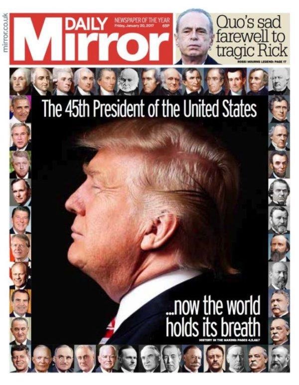 Η Daily Mirror... καλωσορίζει τον Ντόναλντ Τραμπ - Media