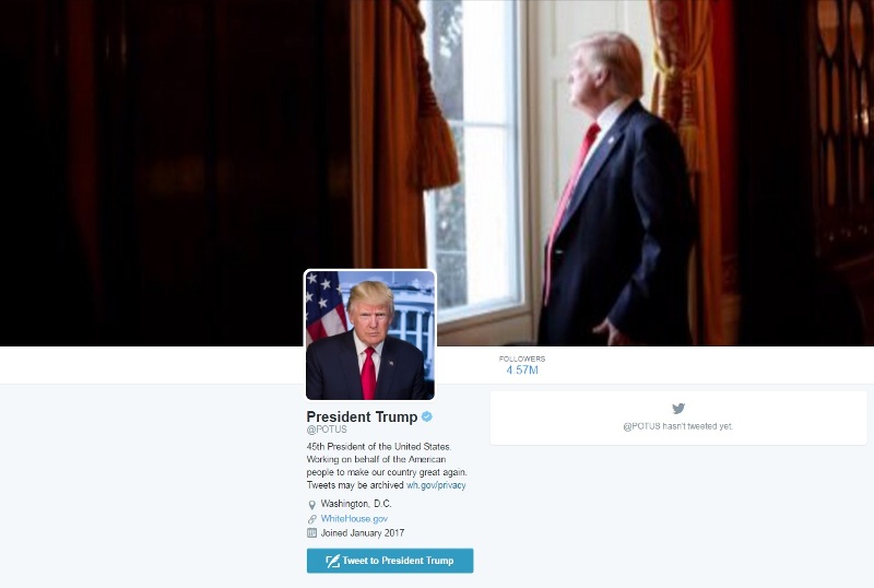 Απίστευτη γκάφα με το λογαριασμό του Twitter του προέδρου Τραμπ (Photo) - Media