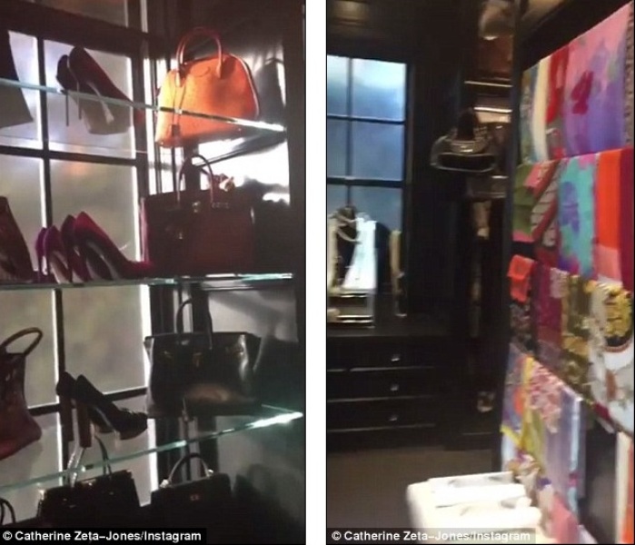 Ντουλάπα-σπίτι για την Κάθριν Ζέτα Τζόουνς-Ξεχειλίζει από Hermes και Chanel (Photos-Video) - Media