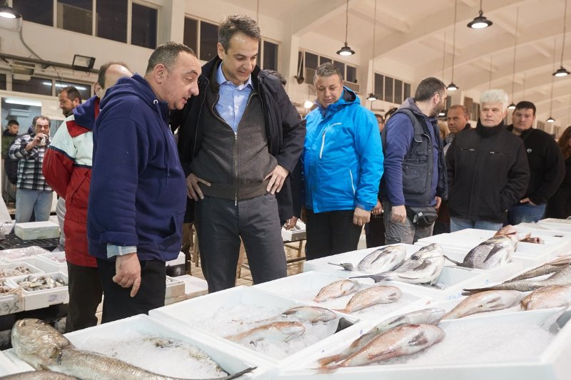 Αυτοψία του Κυριάκου Μητσοτάκη στην Ιχθυόσκαλα Κερατσινίου (Photos) - Media