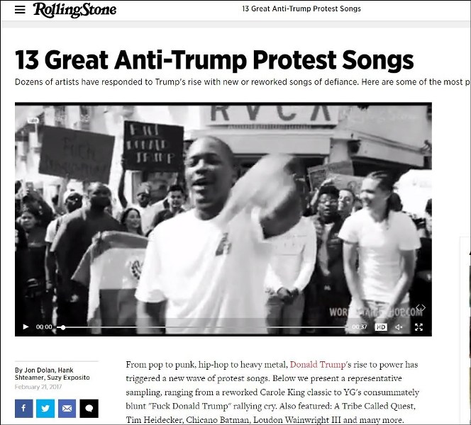 Rolling Stone: Αυτά είναι τα «επαναστατικά» τραγούδια κατά του Τραμπ - Media