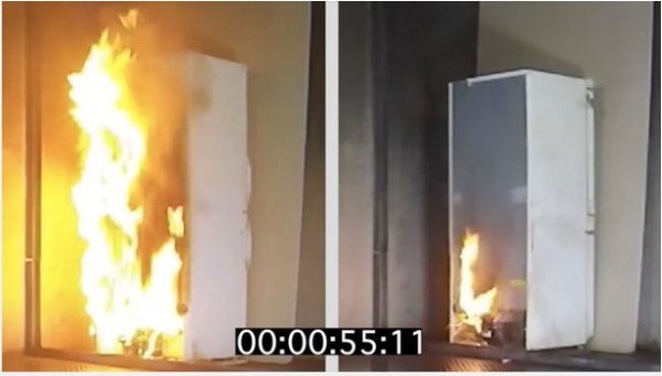 Ο «δολοφόνος» του Γκρένφελ: Αυτό είναι το ψυγείο που παίρνει φωτιά σε 90 δευτερόλεπτα! (Video) - Media