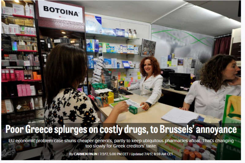 Politico: Η φτωχή Ελλάδα ξοδεύει σε ακριβά φάρμακα και εκνευρίζει τις Βρυξέλλες - Media